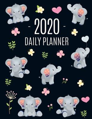 Baby Elephant Planner 2020: Pretty Daily Organizer for 2020 Beautiful 12 Months Calendar Scheduler: January - December Monthly Spread Large Funny