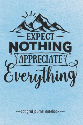 Expect Nothing: Inspirational Dot Grid Blank Notebook Journal 6 x 9