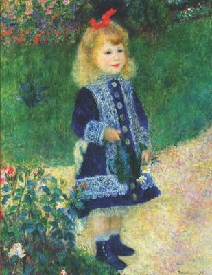 Renoir Black Pages Sketchbook: A Girl With a Watering Can - French Impressionism Art Notebook - Large Artistic All Black Paper Blank Sketch Pad - Dra