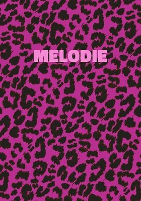 Melodie: Personalized Pink Leopard Print Notebook (Animal Skin Pattern). College Ruled (Lined) Journal for Notes, Diary, Journa