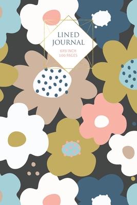 Navy Floral Lined Journal: 100 Page Lined Journal - 6x9 inch