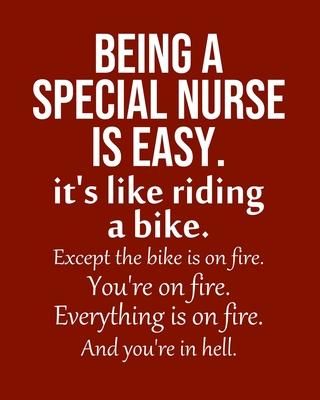 Being a Special Nurse is Easy. It’’s like riding a bike. Except the bike is on fire. You’’re on fire. Everything is on fire. And you’’re in hell.: Calend