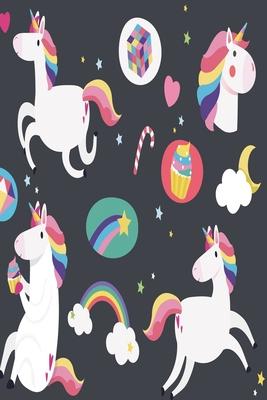 Colorful unicorn with sweets notebook: Unicorn Notebook, Diary and Journal with 120 Lined Pages with candy