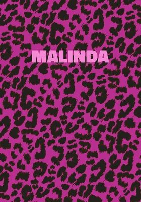 Malinda: Personalized Pink Leopard Print Notebook (Animal Skin Pattern). College Ruled (Lined) Journal for Notes, Diary, Journa