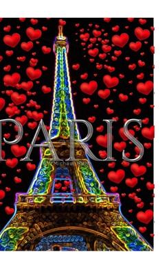 paris neon red hearts Eiffel tower creative blank journal valentine’’s edition