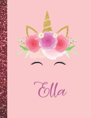 Ella: Ella Marble Size Unicorn SketchBook Personalized White Paper for Girls and Kids to Drawing and Sketching Doodle Taking