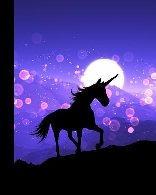 Unicorn Moon Notebook: College-ruled notebook for keeping a journal or class notes with a touch of unicorn magic! 8x10