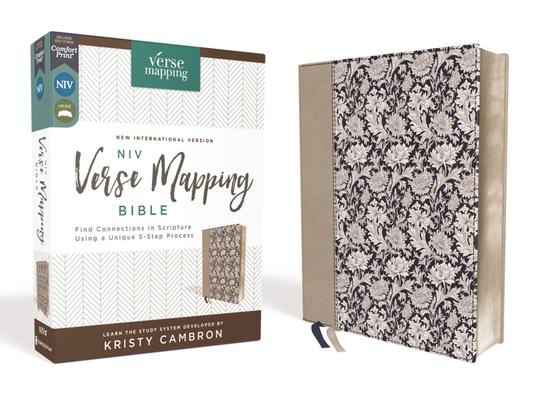 Niv, Verse Mapping Bible, Leathersoft, Navy Floral, Comfort Print: Find Connections in Scripture Using a Unique 5-Step Process