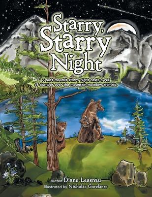 Starry, Starry Night: A Soft Moonlight Starry Night Casts a Veil of Slumber over the Mountain Meadow Animals.