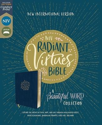 Niv, Radiant Virtues Bible: A Beautiful Word Collection, Leathersoft, Navy, Red Letter, Thumb Indexed, Comfort Print