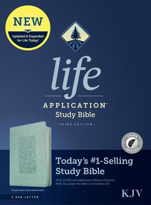 KJV Life Application Study Bible, Third Edition (Red Letter, Leatherlike, Floral Frame Teal, Indexed)