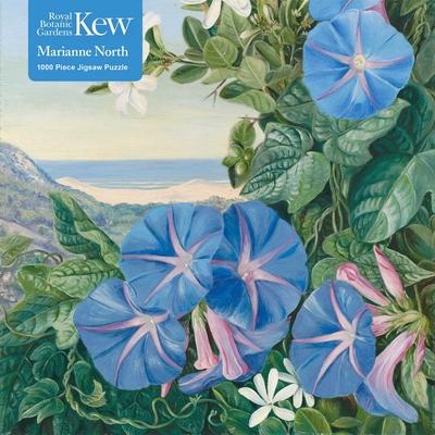 Adult Jigsaw Puzzle Kew: Marianne North: Amatungula in Flower and Fruit and Blue Ipomoea, South Africa: 1000-Piece Jigsaw Puzzles