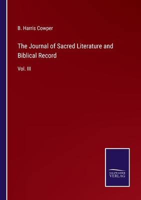 The Journal of Sacred Literature and Biblical Record: Vol. III