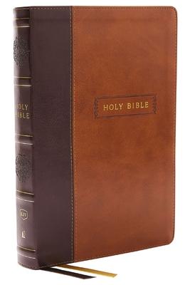 KJV Holy Bible, Center-Column Reference Bible, Leathersoft, Brown, 72,000+ Cross References, Red Letter, Thumb Indexed, Comfort Print: King James Vers
