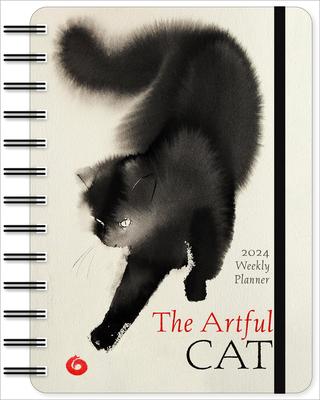 Artful Cat 2024 Weekly Planner: Brush & Ink Watercolor Paintings by Endre Penovac
