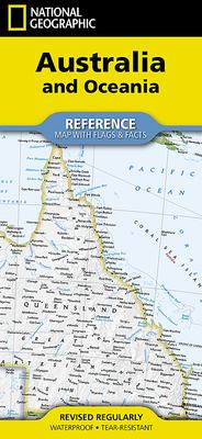 Australia and Oceania with Flags and Facts Map [Folded]