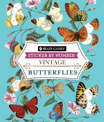 Brain Games - Sticker by Number - Vintage: Butterflies