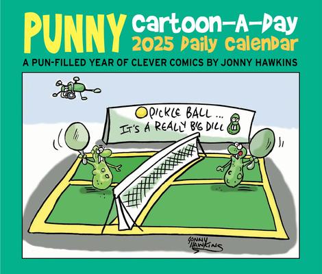 Punny Cartoon-A-Day by Jonny Hawkins 2025 6.2 X 5.4 Box Calendar